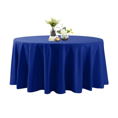 Runde Tischdecke, 308 cm, rund, flecken- und knitterfrei, waschbar, Polyester-Tischdecke, dekorativer Stoff, Tischdecke für Esstisch, Buffet-Partys und Hochzeiten, Königsblau Runde Tischdecke, 308 cm, rund, flecken- und knitterfrei, waschbar, Polyester-Tischdecke, dekorativer Stoff, Tischdecke für Esstisch, Buffet-Partys und Hochzeiten, Königsblau von Bailarina