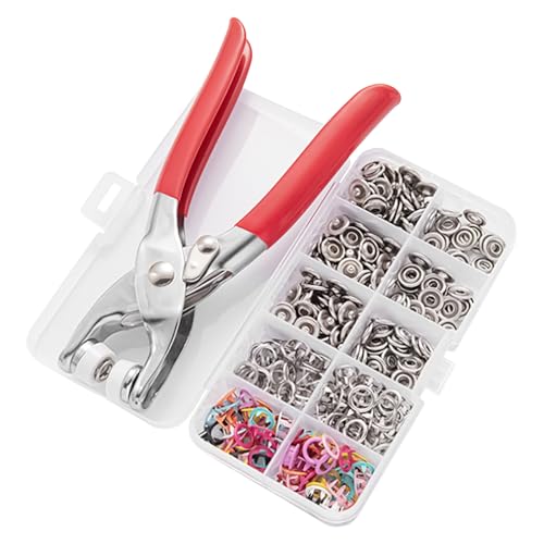 Bailinks 100er Metall-Druckknopf Set mit Zange – Premium Druckknöpfe für Nähen & Ohne Nähen, Ideal für DIY Projekte, Kinderkleidung, Taschen & Handwerk, 9,5 mm (Farbe) von Bailinks