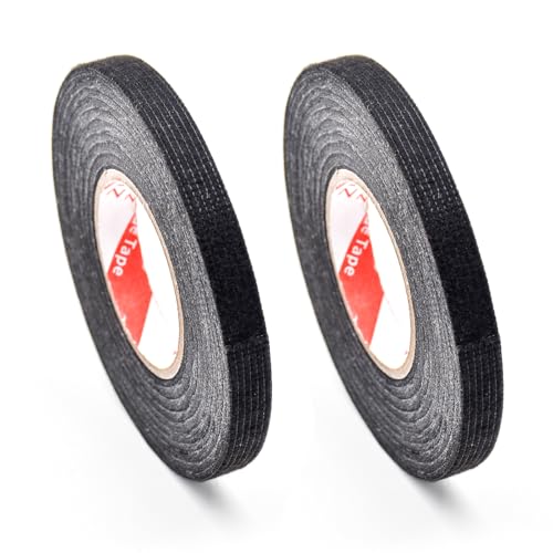 Bailinks 2 Stücke Hitzebeständiges Gewebeband, Klebeband mit Extra Dicke und Fleece, Isolierband für Kfz, Motorrad und Haushaltskabelbaum (9mmX15m) von Bailinks