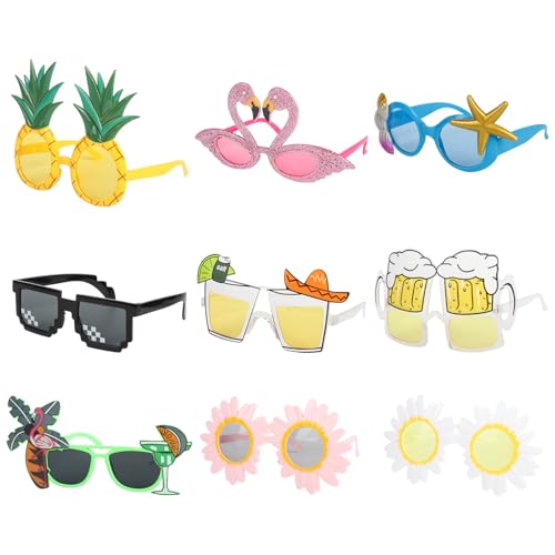 Bailtouk 9 Pairs Party Sunglasses, Funny Hawaiian Glasses, Novelty Party Glasses Hawaiian Party Decoration Props Funky Holiday Glasses Party Gadgets for Kids Adults Party Eyewear Bailtouk 9 Pairs Party Sunglasses, Funny Hawaiian Glasses, Novelty Party Glasses Hawaiian Party Decoration Props Funky Holiday Glasses Party Gadgets for Kids Adults Party Eyewear von Bailtouk