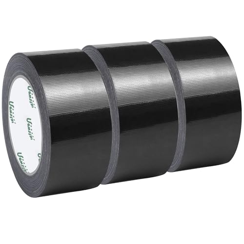 Klebeband Panzertape, 30 m x 50 mm breites Gewebeband Extra Stark, Wasserdichtes Reparaturband für innen & außen gewebeverstärktes, Abdichten, Bündeln für Haushalt, Camping, Auto (Schwarz, 3 Rollen) von Baimuni