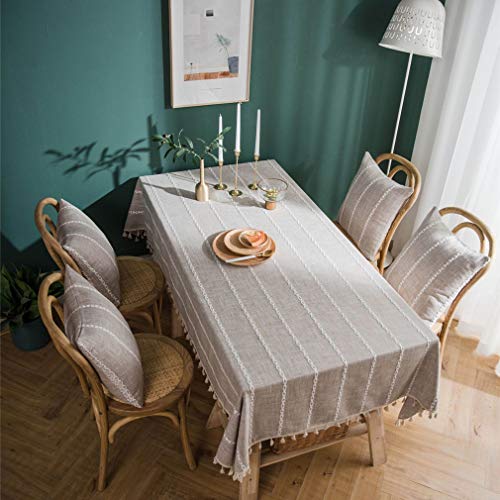 Baisheng Tischdecke Langlebig geschmacklos Tischdecke Rechteckig Stoff Bedruckt Tischdecke für den Innen- und Außenbereich (Brown-23 * 23Inch/60 * 60cm) von Baisheng