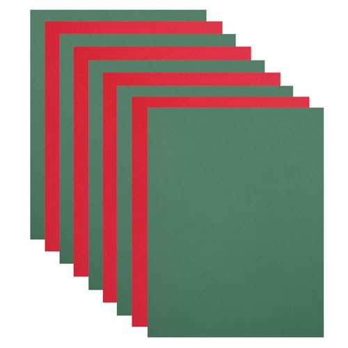 Baisunt 20 Blatt roter und dunkelgrüner Karton, Weihnachtsmotiv, dickes blanko, Bastelpapier für DIY-Kunstprojekte, Scrapbooking, Karten und Einladungen (21,6 x 27,9 cm) von Baisunt