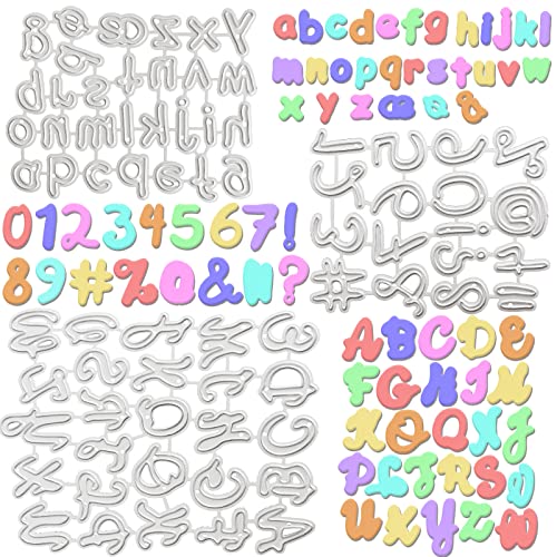 Stanzschablone Buchstaben und Zahlen 72 Stück A-Z Stanzformen Metall und 0-9 Zahlen Stanzschablonen DIY Metall Prägeschablonen für Scrapbooking Fotoalbum Geschenk (Silber) von Baiyuanli