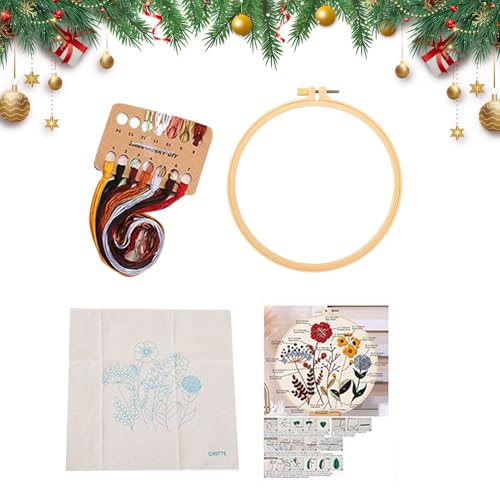 Bajbumgn Handstickerei-Set | Weihnachtsdekorationen Stickerei-Set Für Anfänger | Bastelbedarf Und Wohndekoration Mit Fäden Und Nadeln | Für Erwachsene Kinder Frauen Kunstprojekte Geburtstagsfeiern Bajbumgn Handstickerei-Set | Weihnachtsdekorationen Stickerei-Set Für Anfänger | Bastelbedarf Und Wohndekoration Mit Fäden Und Nadeln | Für Erwachsene Kinder Frauen Kunstprojekte Geburtstagsfeiern von Bajbumgn