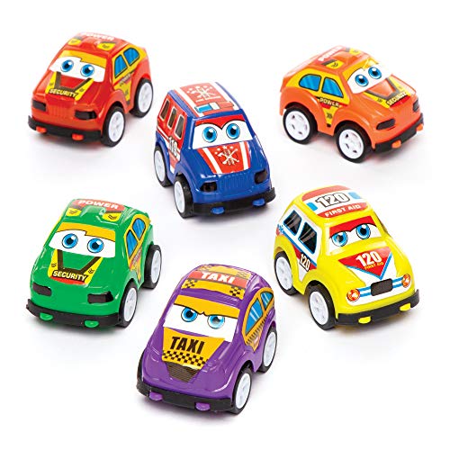 Baker Ross Kleine Pull-Back-Racers (6 Stück) – Autos in bunten Farben – perfekt als kleine Party-Überraschung oder als Geschenk für Kinder. von Baker Ross