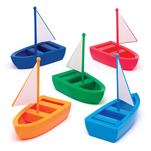 Baker Ross Segelboote aus Kunststoff (5er-Pack) In 5 Rot, Marineblau, Grün, Orange und Hellblau von Baker Ross
