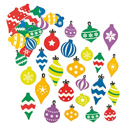 Baker Ross AF154 Weihnachtskugeln Moosgummi Sticker-120 Stück, Schaumstoff Aufkleber für Kinder zum Basteln, Gestalten und Dekorieren, Baum, Sortiert von Baker Ross