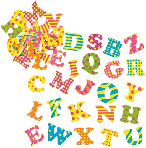 Baker Ross AF422 Großbuchstaben Moosgummi Sticker mit Mustern, Bastelmaterial für Schultüten, Sortiert, 2 cm von Baker Ross