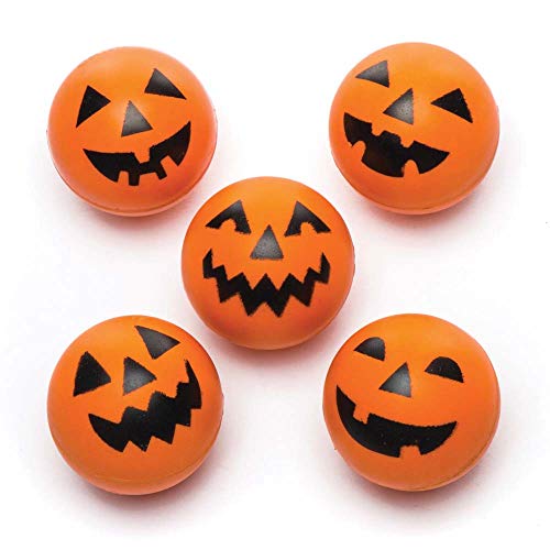 Baker Ross AR6382 Gummibälle in Kürbisform, 8 Stück, für Kinder, Halloween-Partytüten, Orange und Schwarz von Baker Ross