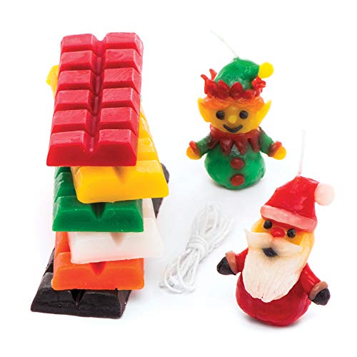 Baker Ross AR690 Weihnachts-Kerzen Basteln und Dekorieren für Kinder, 240 g Kerzenwachs pro Set, Sortiert von Baker Ross