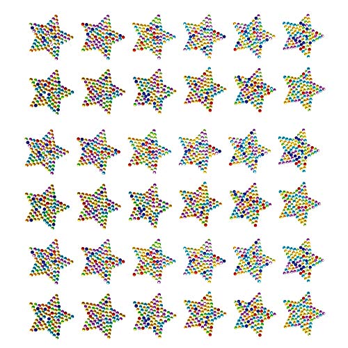 Baker Ross AT217 Bunte Stern Sticker-12 Stück, Strass Aufkleber für Kinder zum Basteln, Gestalten und Dekorieren, Sortiert von Baker Ross