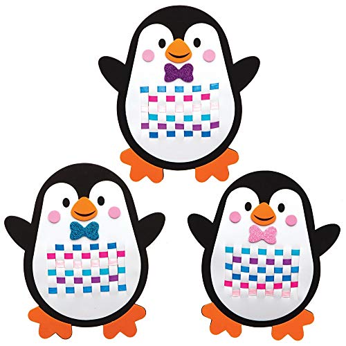 Baker Ross AT239 Pinguin Bastelset zum Weben (6 Stück) Basteln Kinder zu Weihnachten, Sortiert von Baker Ross