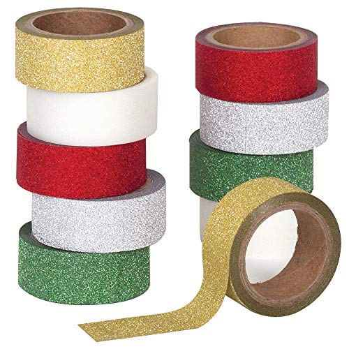Baker Ross AW923 Weihnachts-Glitzer-Klebeband, 10 Stück Baker Ross AW923 Weihnachts-Glitzer-Klebeband, 10 Stück von Baker Ross