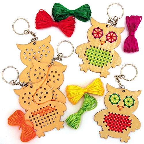Baker Ross AX158 Eulen-Kreuzstich-Schlüsselanhänger aus Holz, Kreuzstich für Anfänger und für Kinder, Kunst- und Bastelprojekte, 5 Stück Baker Ross AX158 Eulen-Kreuzstich-Schlüsselanhänger aus Holz, Kreuzstich für Anfänger und für Kinder, Kunst- und Bastelprojekte, 5 Stück von Baker Ross