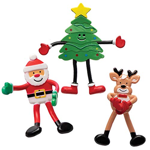 Baker Ross AX329 Biegbare Figuren, weihnachtliches Spielzeug für Kinder, ideal für Partygeschenke, Beute- oder Preistüten und Strumpffüller, 5 Stück von Baker Ross