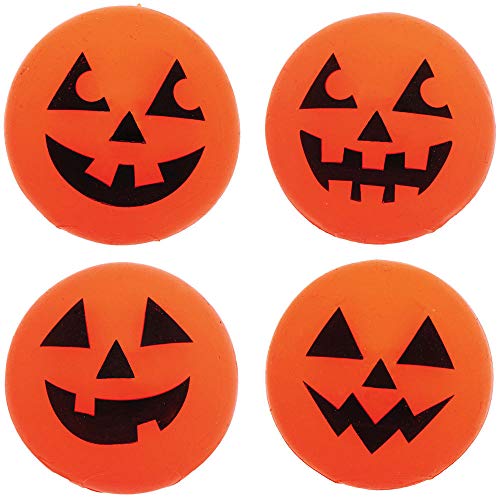 Baker Ross AX363 Flummi in Kürbisdesign, blinkend, 4 Stück, Mitgebsel für Halloweenpartys, für Kinder, für den Außenbereich geeignet von Baker Ross