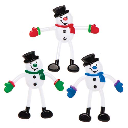 Baker Ross AX401 Biegsame Schneemänner - 4 Stück, Lustiges Spielzeug für Kinder zur Weihnachtszeit perfekte Party, Beute, Preis oder Korbfüller von Baker Ross