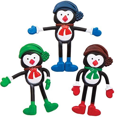Baker Ross AX450 Biegsame Pinguine - 4 Stück, Lustiges Spielzeug für Kinder zur Weihnachtszeit perfekte Party, Beute, Preis oder Korbfüller von Baker Ross