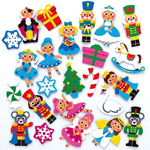 Baker Ross AX463 Nussknacker Moosgummi Sticker - 200 Stück, Schaumstoff Aufkleber für Kinder zum Basteln, Gestalten und Dekorieren von Baker Ross