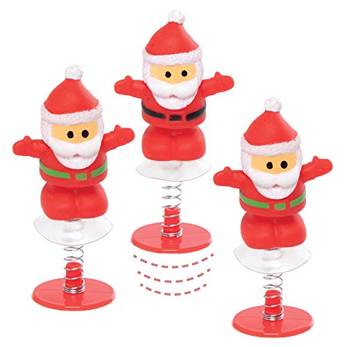 Baker Ross AX508 Weihnachtsmann-Hüpfspielzeug – 6 Stück, Spielzeug für Kinder, Partytütenfüller und kleine Geschenke für Kinder von Baker Ross
