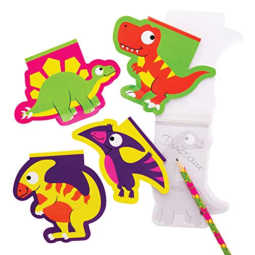 Baker Ross AX609 Dinosaurier-Notizblöcke – Zeichenblöcke für Kinder, ideal als Partytütenfüller, 12 Stück von Baker Ross