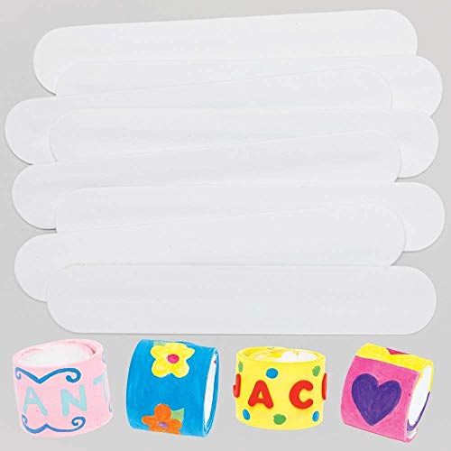 Baker Ross AX666 Weiße Armbänder zum Anschlagen, Packung mit 8 Stück, Kinder-Schmuckbastelsets, Slap-Bänder, ideal für Kinder-Partytüten oder Kindertaschenspielzeug Baker Ross AX666 Weiße Armbänder zum Anschlagen, Packung mit 8 Stück, Kinder-Schmuckbastelsets, Slap-Bänder, ideal für Kinder-Partytüten oder Kindertaschenspielzeug von Baker Ross