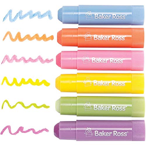 Baker Ross AX705 Pastel Plakatfarbe Stifte - 6er Pack, Bastelfarben für Kinder zum Malen und Basteln von Baker Ross