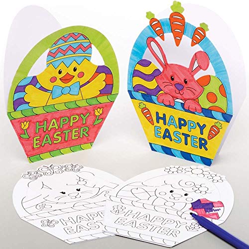 Baker Ross AX775 Karten im Osterkorbmotiv zum Ausmalen, Osterkarten für Kinder, 10 Stück Baker Ross AX775 Karten im Osterkorbmotiv zum Ausmalen, Osterkarten für Kinder, 10 Stück von Baker Ross
