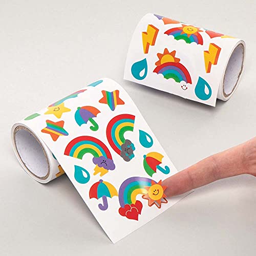 Baker Ross AX941 Regenbogen Sticker - 600 Stück, Großpackung Aufkleber für Kinder zum Basteln, Gestalten und Dekorieren von Baker Ross