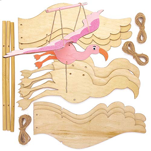 Baker Ross Bastelsets Holzfiguren "Flamingo", aus Holz, für Kunst- und Bastelprojekte für Kinder (3 Stück)., Mittel von Baker Ross