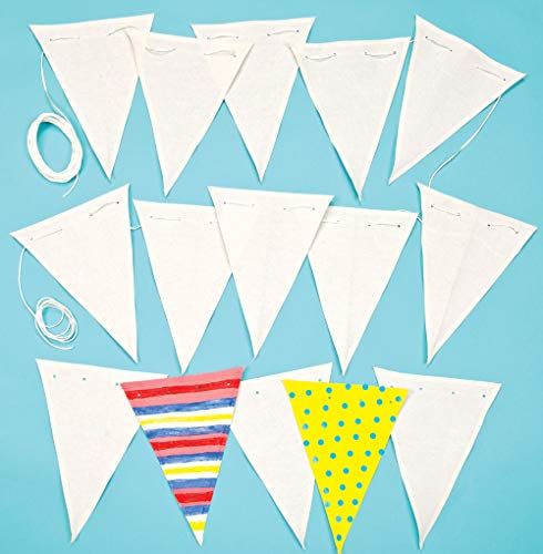 Baker Ross Blanko-Stoffwimpel - für Kinder zum Bemalen und Aufhängen - als Geschenkidee - Pro Packung von Baker Ross