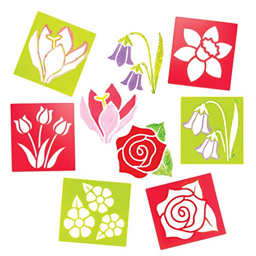Baker Ross Blumen-Schablonen (6 Stück) – für Kinder zum Basteln und Gestalten im Frühling von Baker Ross