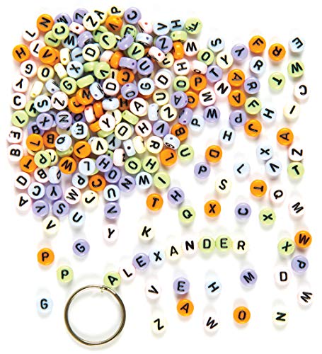 Baker Ross Buchstaben Perlen zum Basteln für Kinder Schmuck für Armbänder und Ketten, 400 Stück von Baker Ross