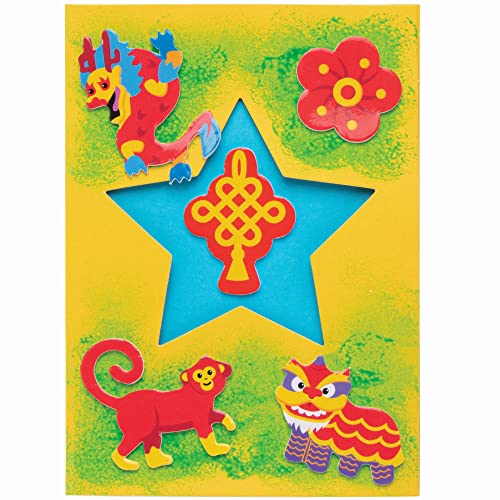 Baker Ross Chinesisches Neujahr Moosgummi Sticker - Pack of 200, Selbstklebende Schaumstoff Sticker für Kinder (FC227) von Baker Ross