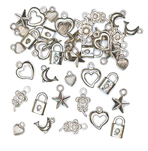 Baker Ross Silberfarbene Schmuckanhänger für Kinder zum Basteln toller Accessoires (90 Stück), Silber von Baker Ross