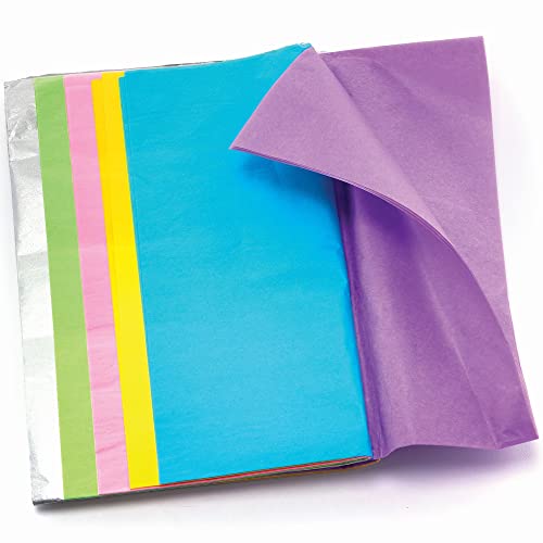 Baker Ross Einhorn Farben Seidenpapier - 30 Stück, Buntes Bastelpapier Set für Kinder und Erwachsene zum Basteln (FC327) von Baker Ross