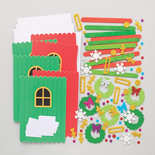 Baker Ross FC102 Weihnachts Tür Grußkarten - 6er Pack, Kartenrohlinge für die Kartenherstellung, Gestalte deine eigenen Weihnachtskarten, Ideal für Kinder-Kunst- und Bastelprojekte von Baker Ross