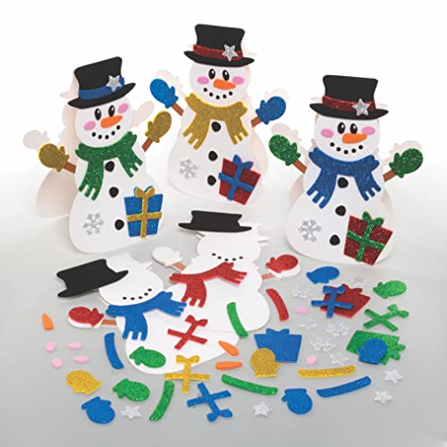 Baker Ross FC123 Schneemann-Karten-Sets, 6 Stück, Kartenherstellungsset für Kinder, zum Selbermachen von Weihnachtskarten, ideal für festliche Kunst- und Bastelprojekte von Baker Ross