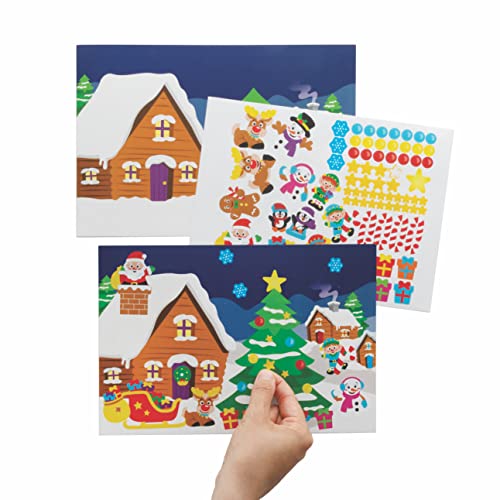 Baker Ross FC180 Weihnachten Szene Sticker Set - 5er Pack, Packung Aufkleber Set für Kinder zum Basteln, Gestalten und Dekorieren von Baker Ross