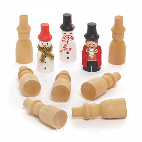 Baker Ross FC224 Schneemänner aus Holz zum Bemalen - 8er Pack, Holzfiguren für Kinder, Holzbasteleien zum Basteln und Dekorieren, Weihnachtsdekorationen zum Selbermachen von Baker Ross