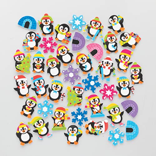 Baker Ross FC249 Pinguin-Aufkleber auf der Rolle im Vorteilspack, 200 Stück, Kinder-Aufkleber, ideal für Kinder, Kunst- und Bastelprojekte, Karten und Scrapbooking von Baker Ross