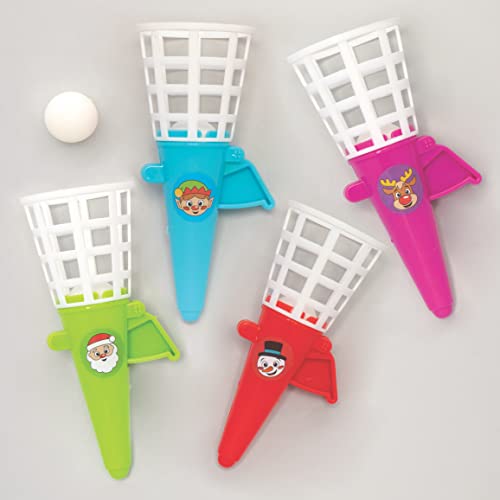 Baker Ross FC250 Weihnachts Pop und Catch Spiele - 8er Pack, Spielzeug für Kinder, ideal für Partytüten, Nikolaus, Zuckertüte und kleine Geschenke von Baker Ross