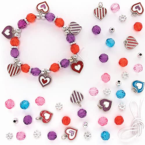 Baker Ross Herz Bettelarmband Bastelset - 3er Pack, Kinderschmuck und Kindergeburtstag Basteln (FC471) von Baker Ross