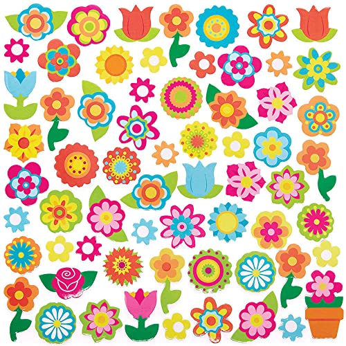 Baker Ross FC748 Blumen Moosgummi Sticker - 200 Stück, Großpackung Blümchen Schaumstoff Aufkleber für Kinder zum Basteln, Gestalten und Dekorieren Baker Ross FC748 Blumen Moosgummi Sticker - 200 Stück, Großpackung Blümchen Schaumstoff Aufkleber für Kinder zum Basteln, Gestalten und Dekorieren von Baker Ross