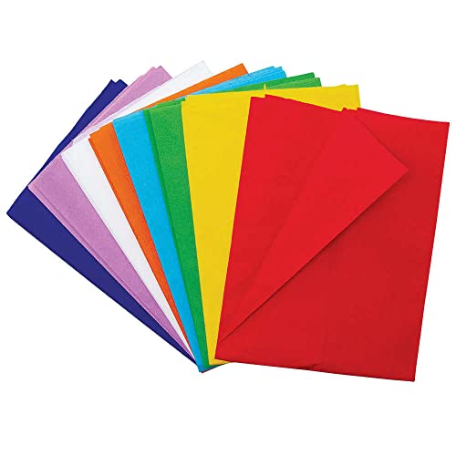 Baker Ross FC749 Krepppapier in Regenbogenfarben - 8 Blatt, Blattgröße 100 cm x 50 cm, Buntes Bastelpapier Set für Kinder und Erwachsene zum Basteln von Baker Ross