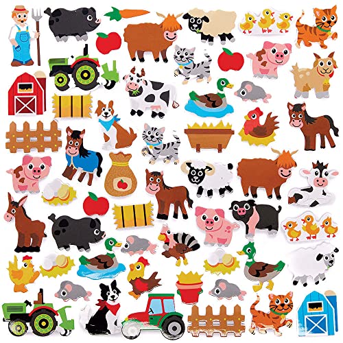 Baker Ross FC804 Bauernhof Moosgummi Sticker - 200 Stück, Großpackung Schaumstoff Aufkleber für Kinder zum Basteln, Gestalten und Dekorieren Baker Ross FC804 Bauernhof Moosgummi Sticker - 200 Stück, Großpackung Schaumstoff Aufkleber für Kinder zum Basteln, Gestalten und Dekorieren von Baker Ross