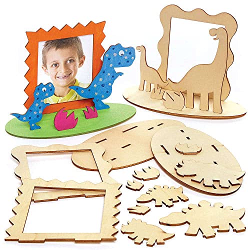 Baker Ross FC826 Dinosaurier Holz Bilderrahmen zum Bemalen - 4er Pack, Bilderrahmen für Kinder zum Bemalen und Ausstellen Baker Ross FC826 Dinosaurier Holz Bilderrahmen zum Bemalen - 4er Pack, Bilderrahmen für Kinder zum Bemalen und Ausstellen von Baker Ross