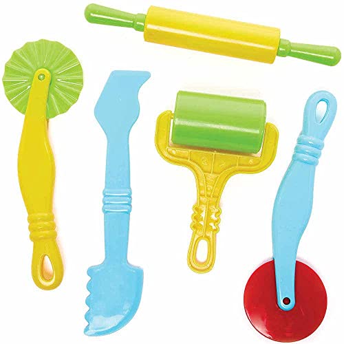 Baker Ross FC857 Modellierwerkzeuge - 5er Pack, Knete Bastelzubehör für Kinder zum Basteln von Baker Ross