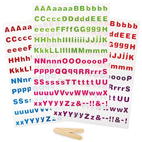 Baker Ross FC915 Buchstaben Transfer Sticker - 425 Stück, Porzellansticker für Kinder, Ohne Brennen oder Kleber von Baker Ross